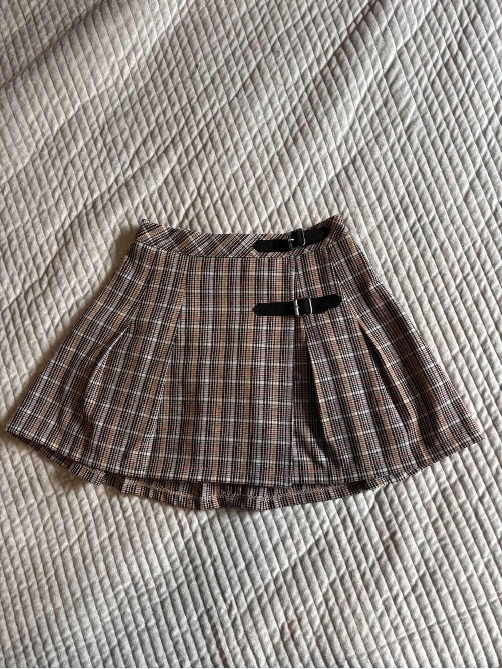 Katie J NYC Plaid Pleated Mini Skirt Size M